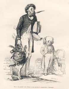 Es war ein großer Fehler, unseren Dichtern den klassischen Maulkorb zu nehmen. Illustrierte Vignetten von JJ Granville. Gravur signiert Breviere im Teil "Das erste Feuilleton von Pistolet" geschrieben von Jules Janin in "Szenen aus dem privaten und öffentl
