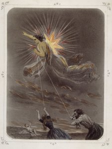 Sterne: Frau, die "Der böse Stern" (das Unglück) darstellt - von Grandville von Grandville