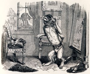 Der Hund mit den abgeschnittenen Ohren - Fabeln von La Fontaine von Grandville