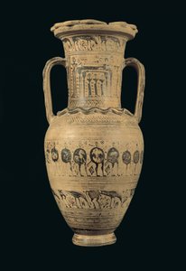 Attische Amphore, Spät-Geometrische II B Periode (720-700 v. Chr.) von Greek