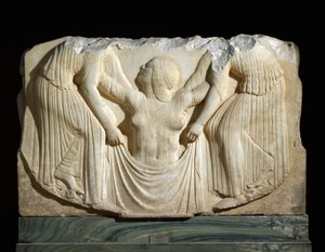 Griechische Kunst: „Die Geburt der Venus, die aus den Wellen kommt, unterstützt von den Stunden“ von Greek