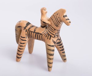 Pferd und Reiter, wahrscheinlich aus Böotien, griechisch, archaische Periode, ca. 550 v. Chr. von Greek
