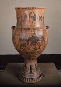 Krater, der die Abreise des Herkules darstellt, aus Aptera auf Kreta, ca. 610 v. Chr. von Greek