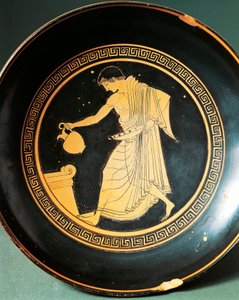 Kylix von Douris, Darstellung eines Jugendlichen in der Nähe eines Altars, 6. Jahrhundert v. Chr. von Greek