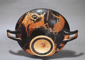 Kylix dekoriert mit Herakles und der Keryneischen Hirschkuh
