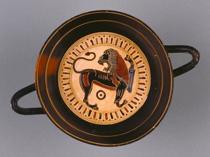 Lakonscher Schwarzfigur-Kylix, zugeschrieben dem Hunt-Maler, um 540 v. Chr.