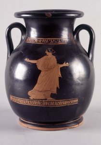Malerei auf Vase: Darstellung von Orithye, die Ball spielt, sie ist die Tochter des Königs von Athen. Sie wird von Boreas verfolgt, dargestellt auf der anderen Seite der Vase (35250), 440 v. Chr. BNF, Medaillenamt von Greek
