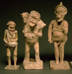 Statuetten von Schauspielern und Schauspielerinnen, Hellenistisch, ca. 325-50 v. Chr. (Detail)