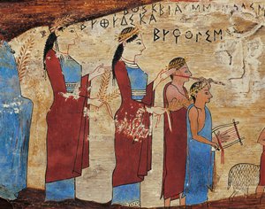 Votivtafel aus der Pitsa-Höhle bei Sikyon (Detail) von Greek