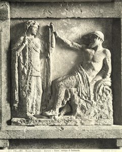 Zeus und Hera, Metope aus Tempel E in Selinunte, Sizilien von Greek