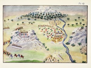 Schlachten zwischen Türken und Griechen bei Karpenisi und Kaliakouda, Tafel 12 aus Bildliche Geschichte des griechischen Unabhängigkeitskrieges von General Makryjannis
