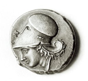 Didrachme des Herakles: Vorderseite zeigt Athena