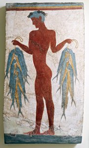 Griechische Zivilisation, Fresko eines Fischers, aus Akrotiri, Thera, Santorini, Griechenland