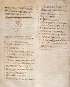 Tabelle der Kephalaia, Markus-Evangelium, aus dem 