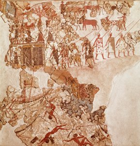 Der Tod der Libyer, Akrotiri-Fresko, Thera (heute Santorini) (Griechenland), minoische Zivilisation von Greek School