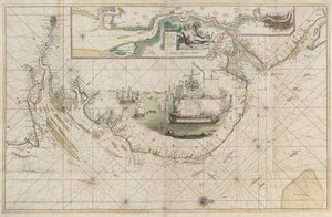 Eine Karte der Ostküste von Barton, Lincolnshire, bis Dover, Kent von Greenvile Collins