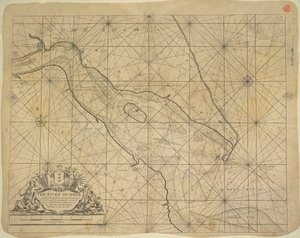 Gedruckte Karte der Mündung des Flusses Humber
