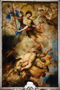 St. Michael der Erzengel besiegt die rebellischen Engel, um 1680 von Gregorio De Ferrari
