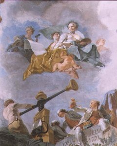 Allegorische Figuren, Detail der Decke der Großen Galerie, 1759-62 von Gregorio Guglielmi