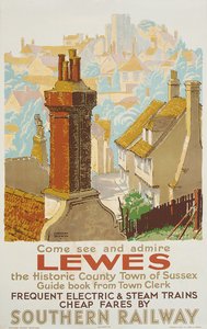 Lewes, Plakat zur Werbung für Southern Railway von F. Gregory Brown