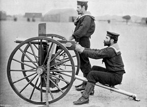 Royal Navy Maxim Gewehrübung auf Whale Island, Portsmouth, Hampshire, 1896