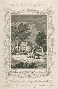 Begräbnis von Pestopfern, Holywell Mount, Shoreditch, London, 1665, spätes 18. Jahrhundert von Grignion