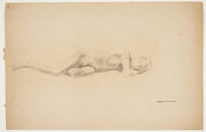 Studie einer Gipsabguss aus Pompeji. Liegender Mann