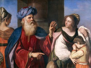Abraham verbannt Hagar von Guercino