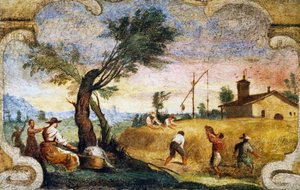 Die Ernte, Fresko von Giovanni Francesco Barbieri, bekannt als il Guercino