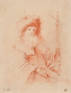Skizze eines bärtigen Mannes im Turban