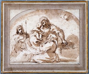 Die Jungfrau mit Kind mit Heiligem Ludwig und Heiligem Franziskus von Guercino