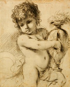 Ein Putto mit einer Vase