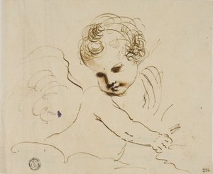 Putto in den Wolken
