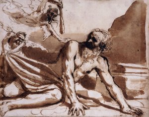 Der heilige Antonius von den Teufeln geschlagen