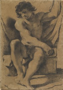 Sitzender nackter junger Mann in fast frontaler Ansicht, ca. 1618