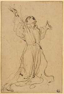 Studie für den heiligen Franziskus, der die Stigmata empfängt von Guercino