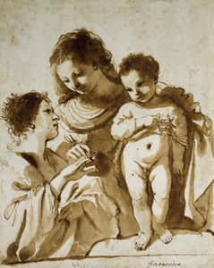 Die mystische Hochzeit der Heiligen Katharina, 1618-19 von Guercino