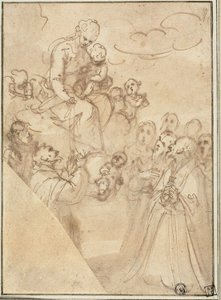 Madonna des Rosenkranzes, mit Dominikus und anderen Heiligen