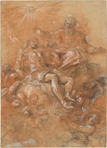 Gott der Vater und der Heilige Geist empfangen den Leib Christi von Guglielmo Cortese