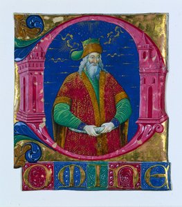 Initiale D[omine] aus einem Chorbuch: König Salomo, ca. 1470-1480