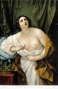 Cleopatra begeht Selbstmord durch den Biss einer Aspis (Schlange). von Guido (after) Reni