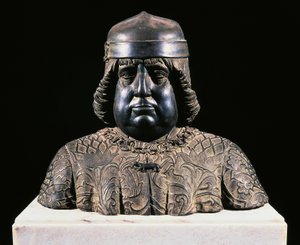 Büste von Alfonso von Aragon, ca. 1490, von Guido Mazzoni, Bronze, Höhe 42 cm, Italien von Guido Mazzoni