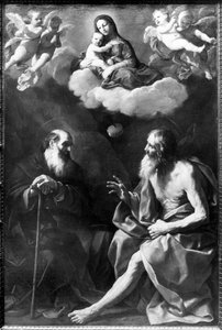 Die Einsiedler Paulus und Antonius in der Wüste von Guido Reni
