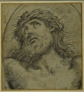 Kopf und Schultern des lebenden gekreuzigten Christus von Guido Reni