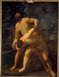 Herkules kämpft mit Achelous. Herkules besiegt den griechischen Fluss. Gemälde von Guido Reni, genannt der Guide (1575-1642) 1620. Maße 2,61 x 1,92 m