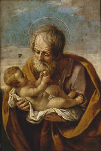 Joseph und das Christkind in seinen Armen von Guido Reni