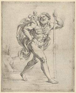 Heiliger Christophorus mit dem Christuskind auf seiner rechten Schulter, ca. 1600-1640 von Guido Reni