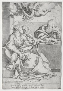 Die Heilige Familie mit zwei Engeln von Guido Reni