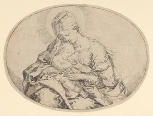 Die Jungfrau mit dem Jesuskind, ovales Komposition, ca. 1600-1640 von Guido Reni