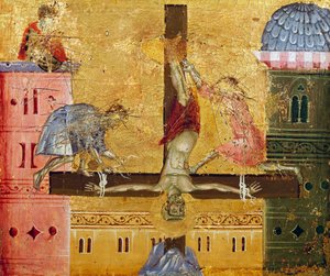 Kreuzigung des Heiligen Petrus (Detail) von Guido da Siena